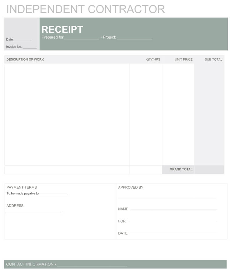 18 Free Contractor Receipt Templates Word Pdf