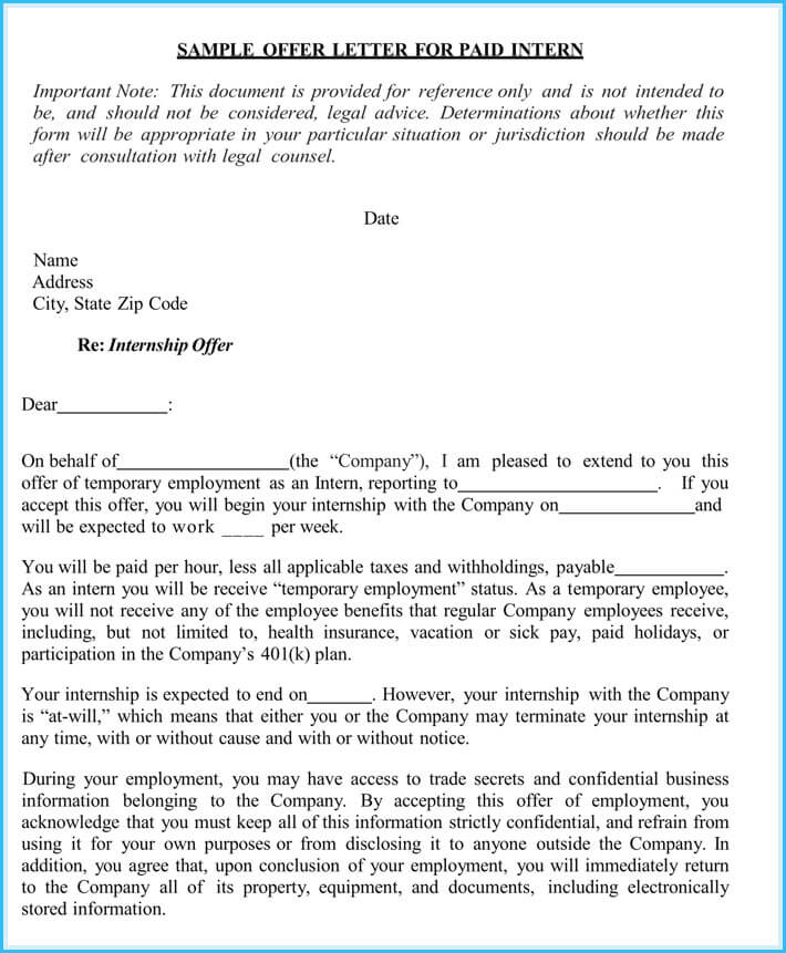Sample of Accounting Internship Reference Letter