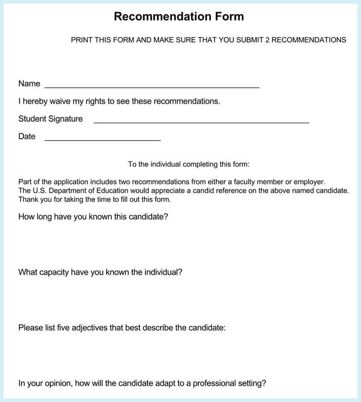 Reference Letter For Internship From Professor