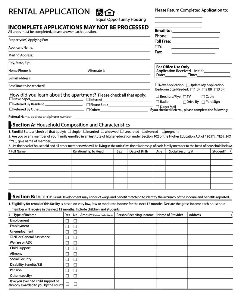Iowa Rental Application Form