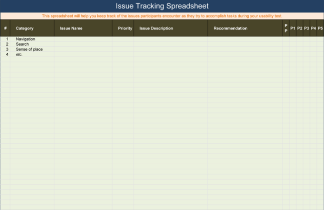 Issues List Template Excel Free from www.wordtemplatesonline.net