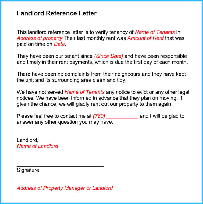 5+ Sample Landlord Reference Letters (What is it & How to ...