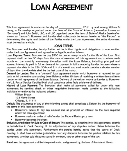 38 Free Loan Agreement Templates &amp; Forms (Word | PDF)