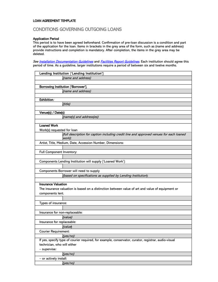 Sample for Loan Agreement Form