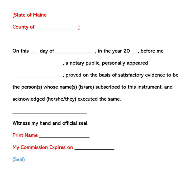 Maine POA Revocation Form