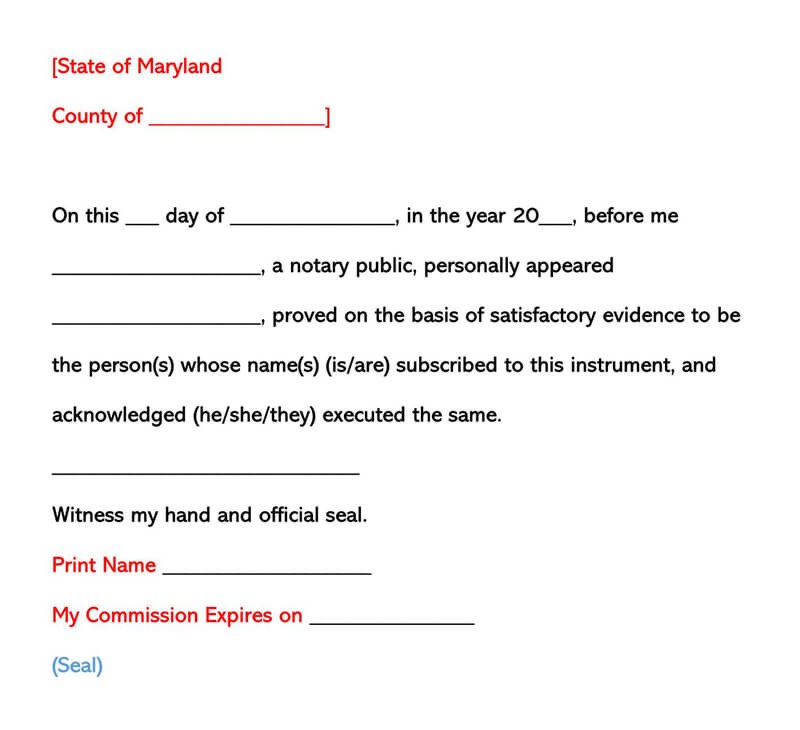 Maryland POA Revocation Form