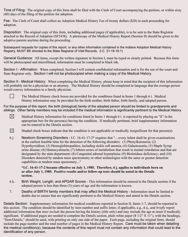 General Medical History Forms 100 Free Word Pdf