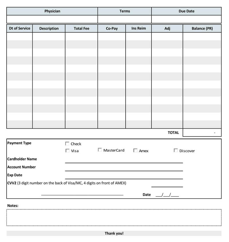 Medical Receipt Template Excel