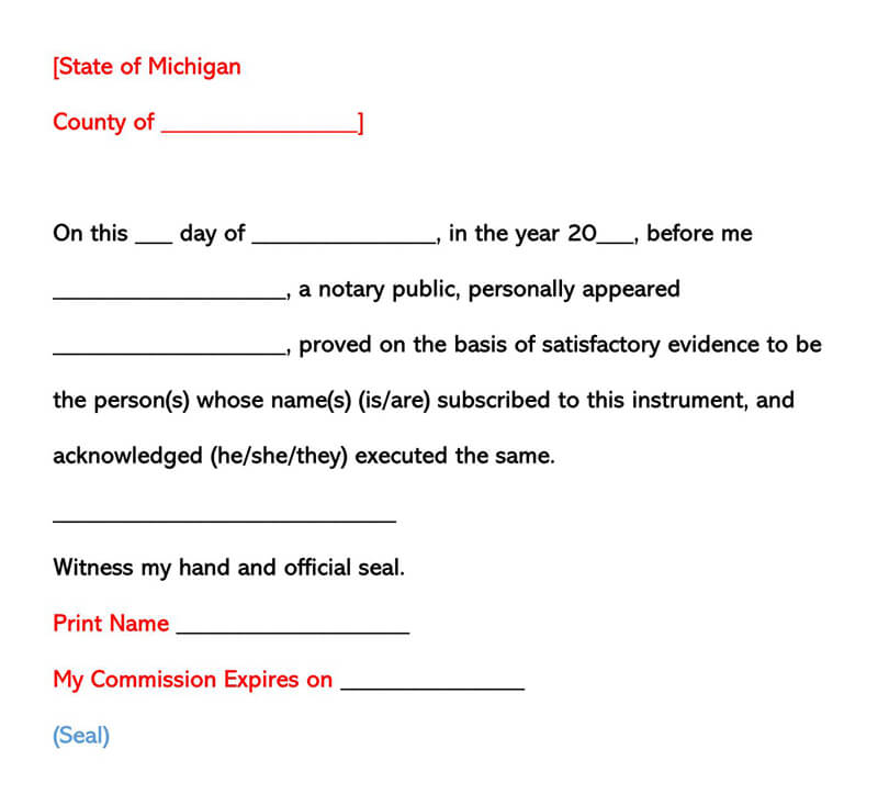 Michigan POA Revocation Form