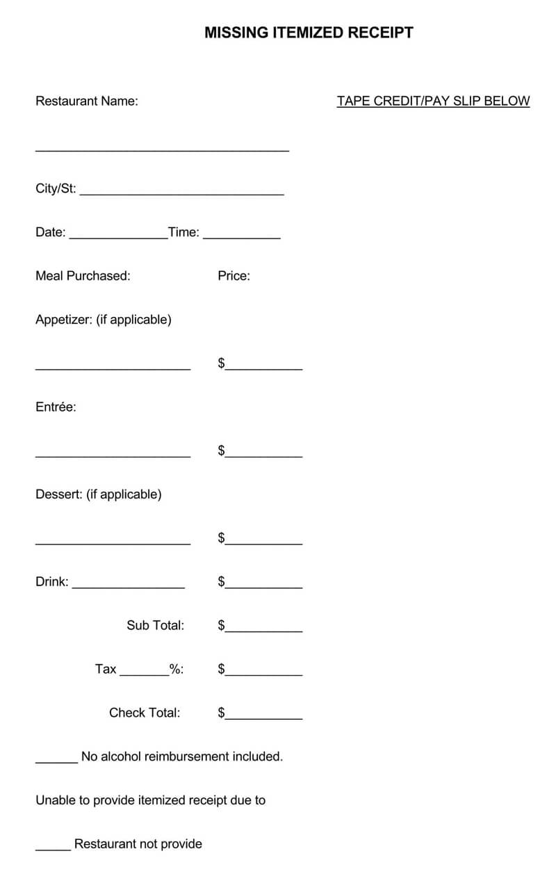 Inputting A Receipt Template In Word