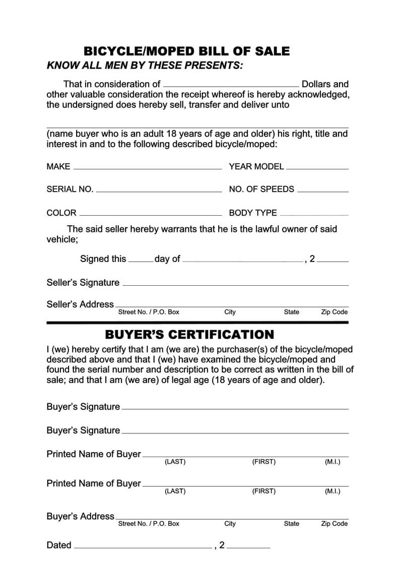 Moped Bill of Sale Form 04