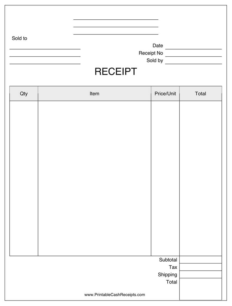 Free Official Receipt Template 01 for PDF