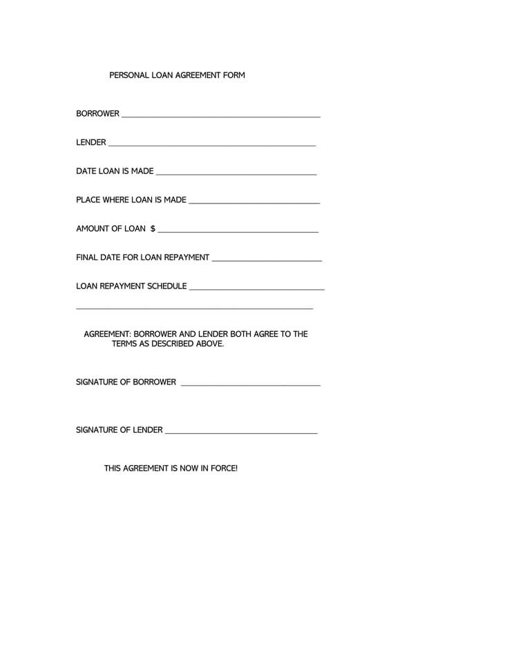 38 Free Loan Agreement Templates Forms Word Pdf