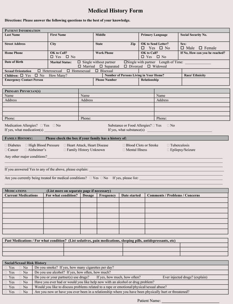 Personal Health Record Template Pdf from www.wordtemplatesonline.net