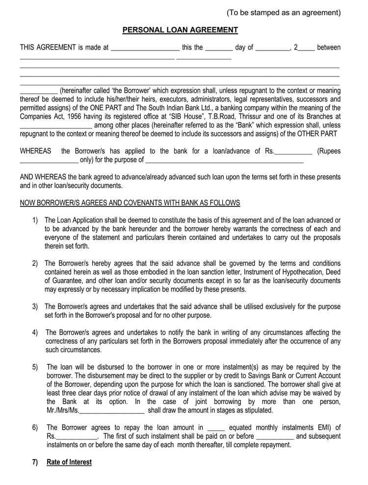 Personal Loan Agreement PDF