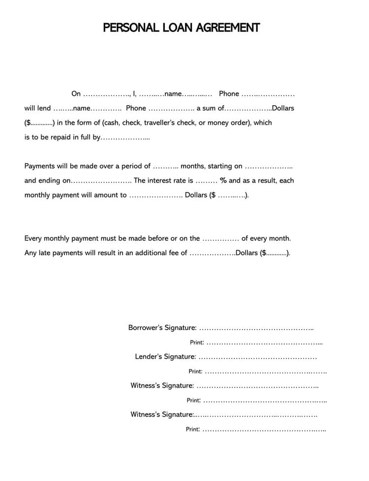 Personal Loan Agreement PDF