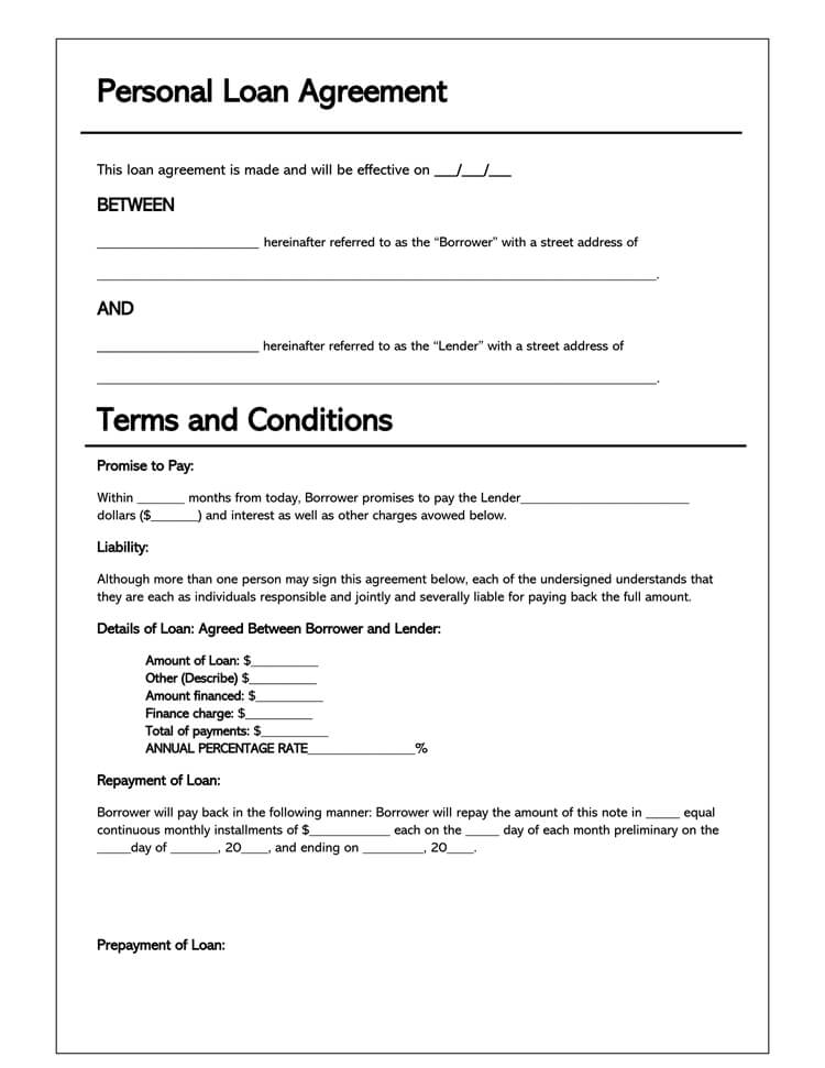 Written Agreement Template For Car Payments