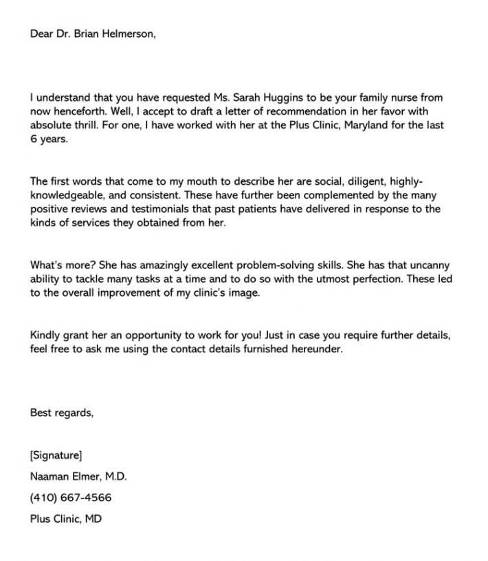 How To Write A Reference Letter For A Medical Doctor