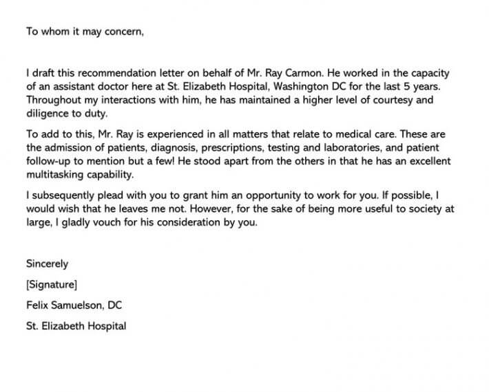 Sample Medical Letter From Doctor To Employer from www.wordtemplatesonline.net