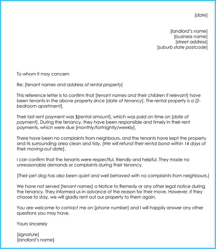 Credit Reference Letter From Utility Company