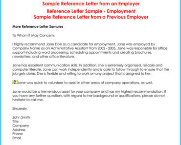 Editable Email Credit Reference Letter Sample