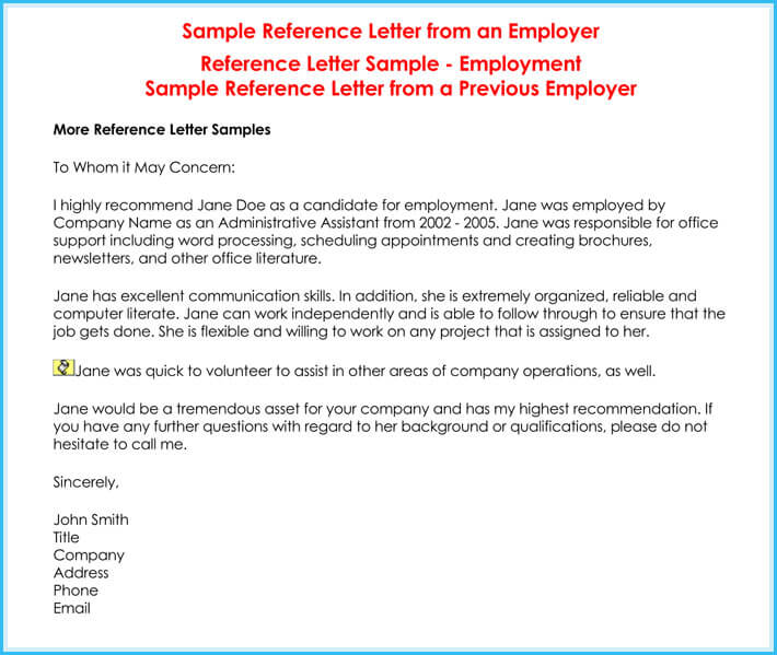 Sample Credit Reference Request Letter
