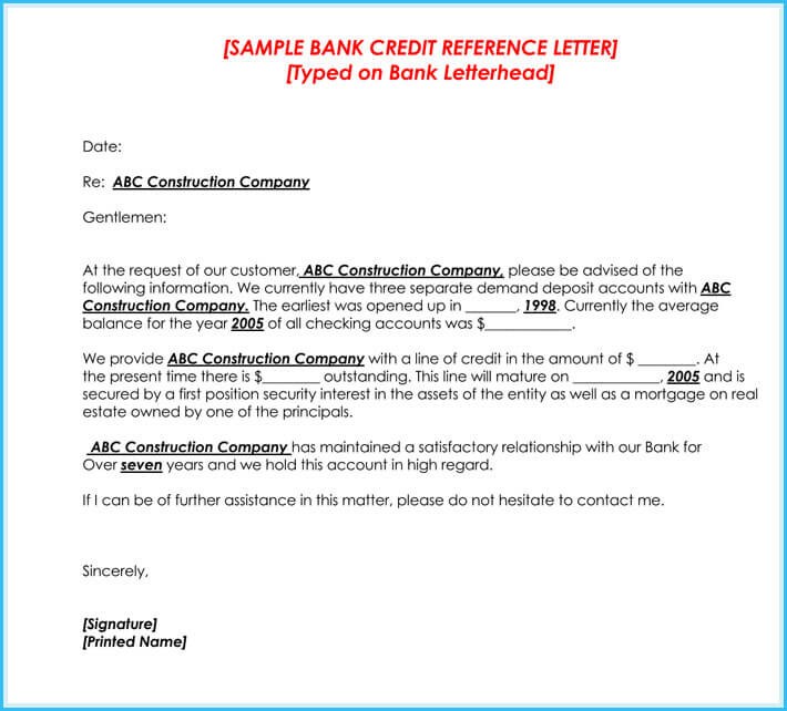 Credit Reference Letter (6 Best Samples to Write Perfect ...