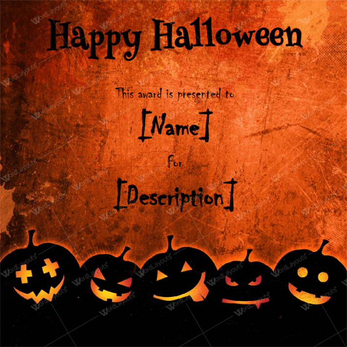 Halloween Award Certificates 5+ Printables for Microsoft Word