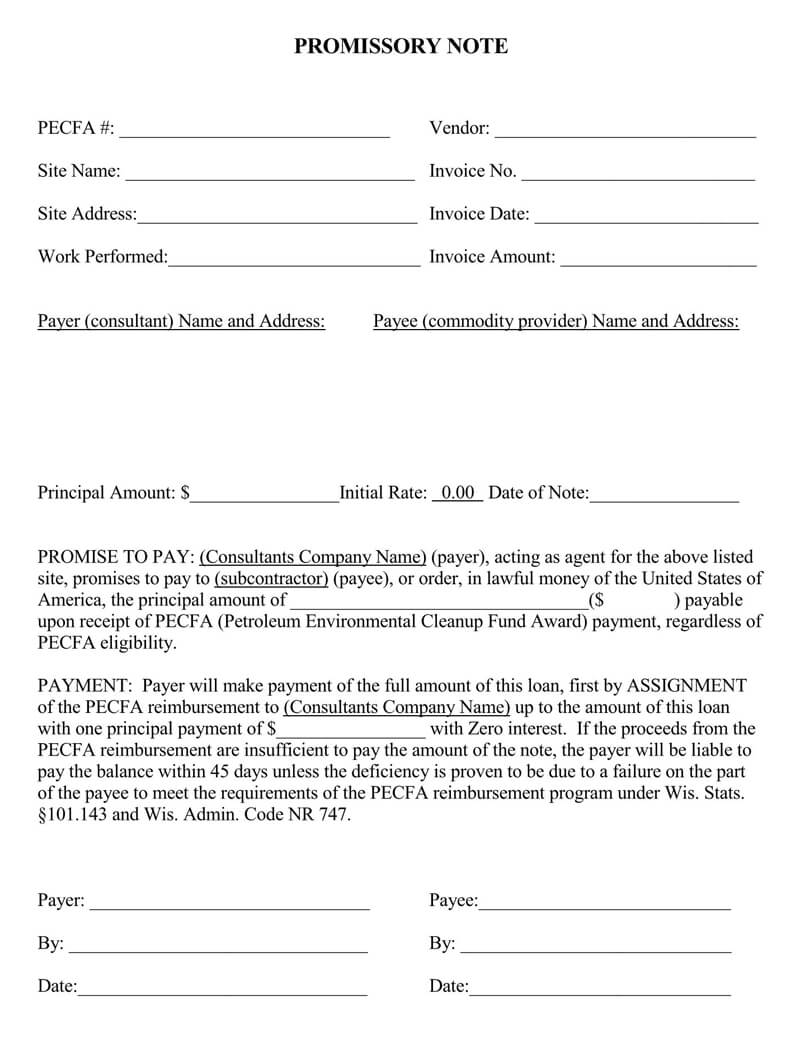 Printable promissory note form - Download now!