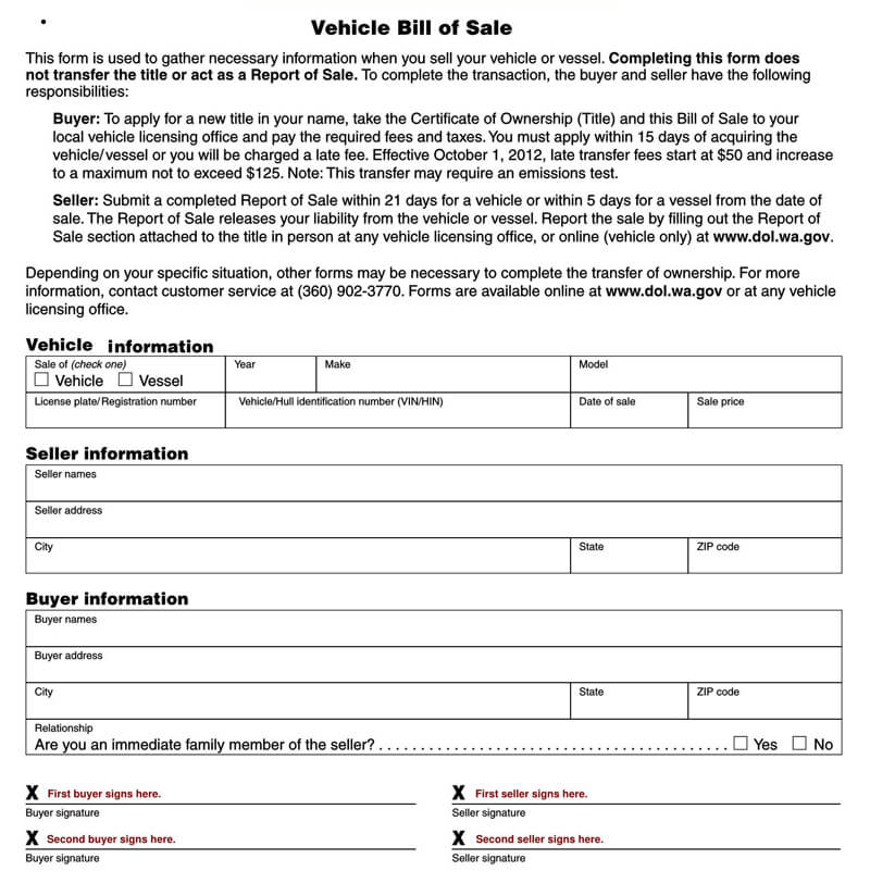 Free Recreational Vehicle (RV) Bill of Sale Forms & Templates