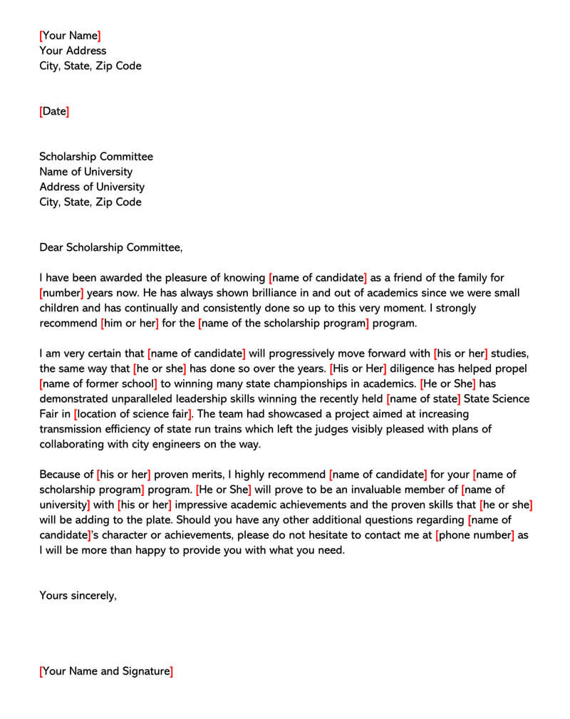 Personal Recommendation Letter for Friend (15+ Samples ...