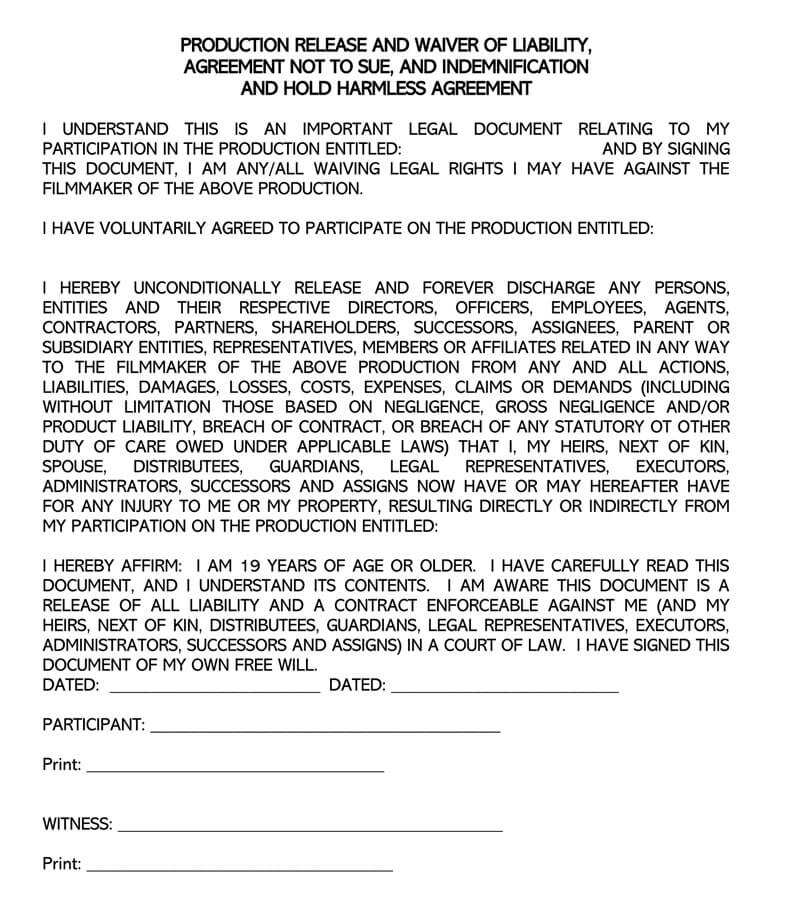 Release of Liability Waiver Form
