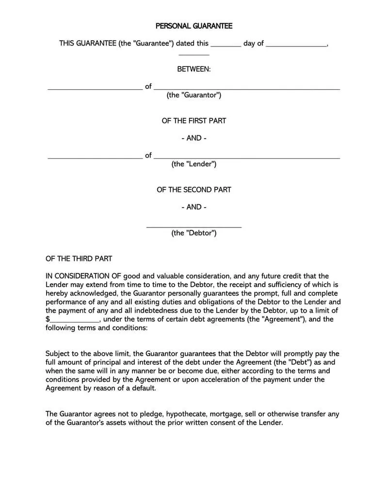 Release of Personal Guarantee: Request Letters & Forms