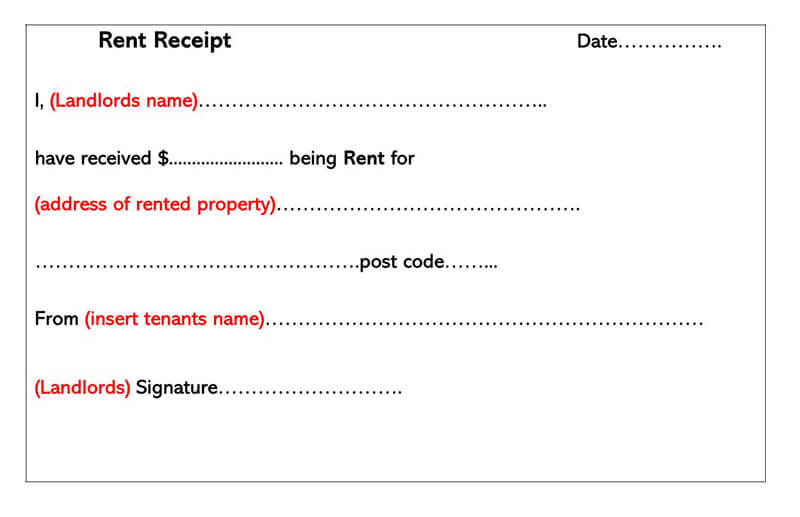 Editable Rent Receipt Template in Word Format 19