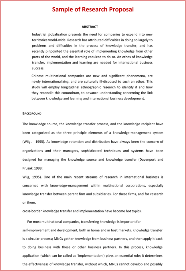 data analysis section of research proposal