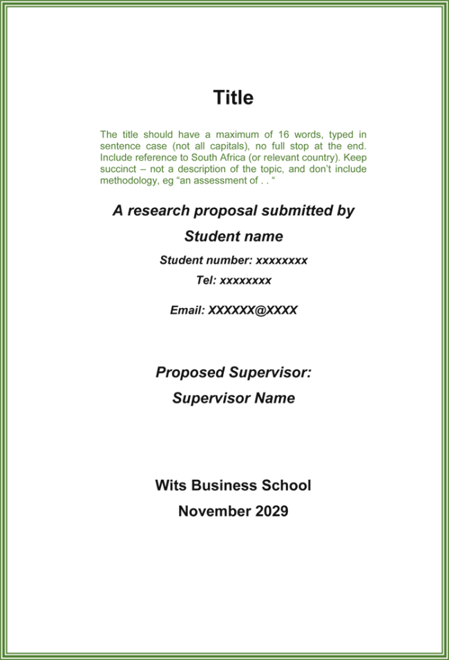 structure of research proposal