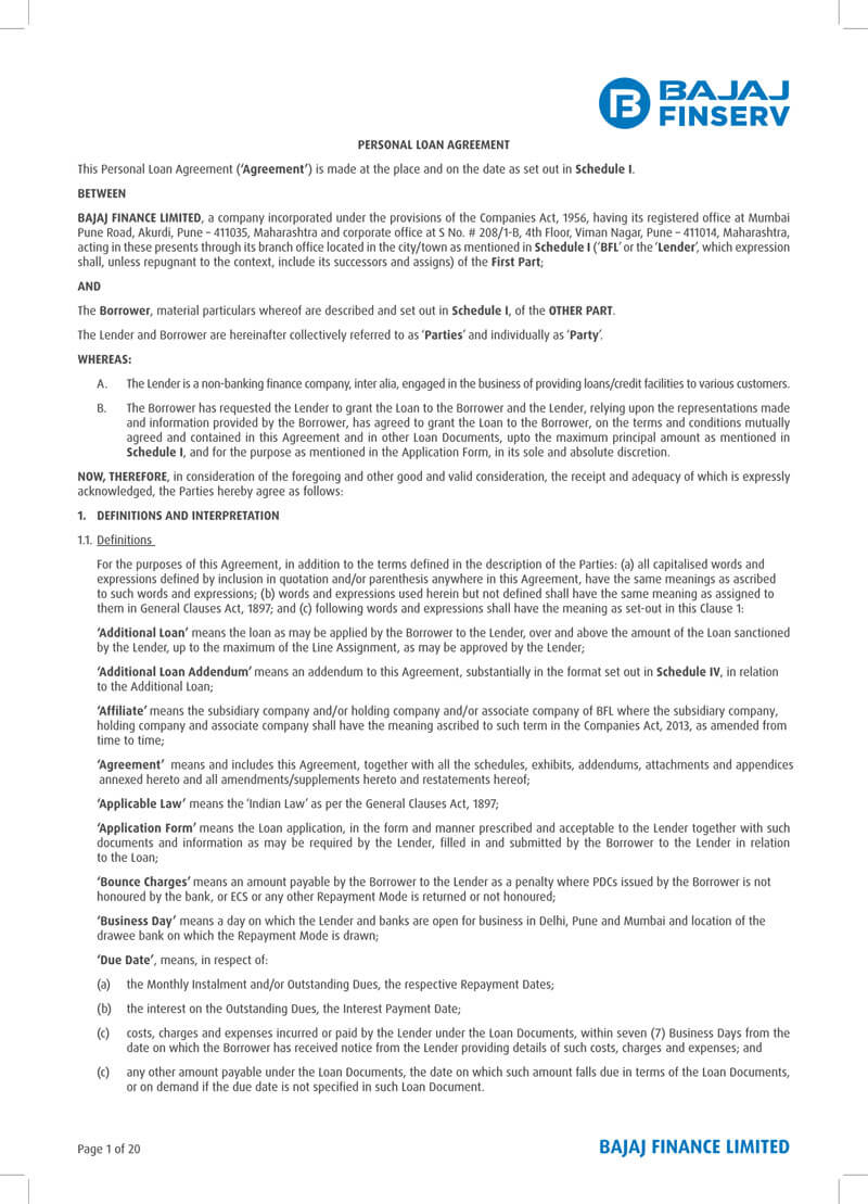 Professional Personal Loan Agreement Template