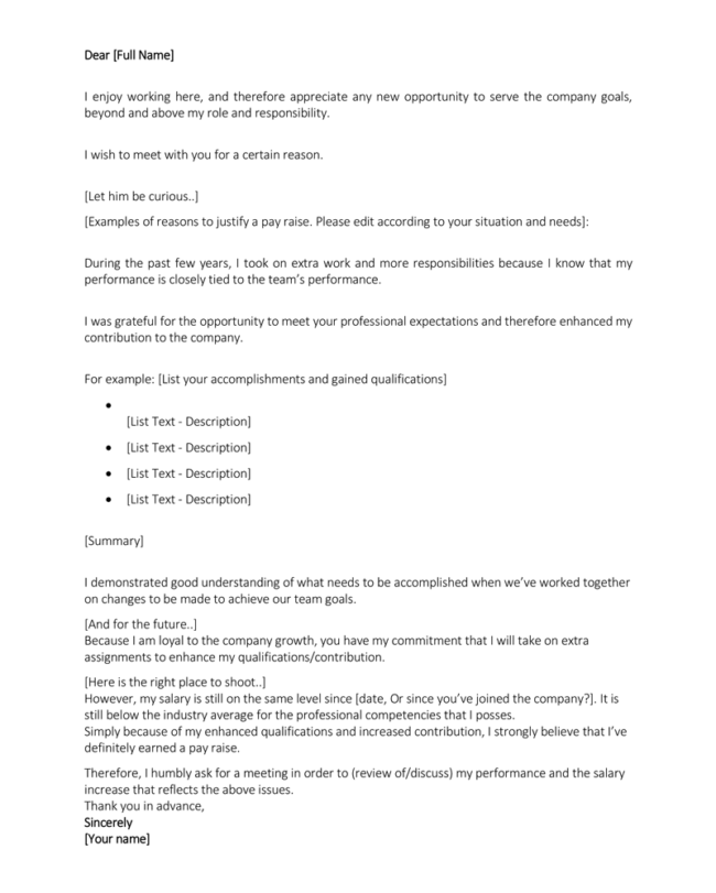 Sample Letter For A Raise from www.wordtemplatesonline.net