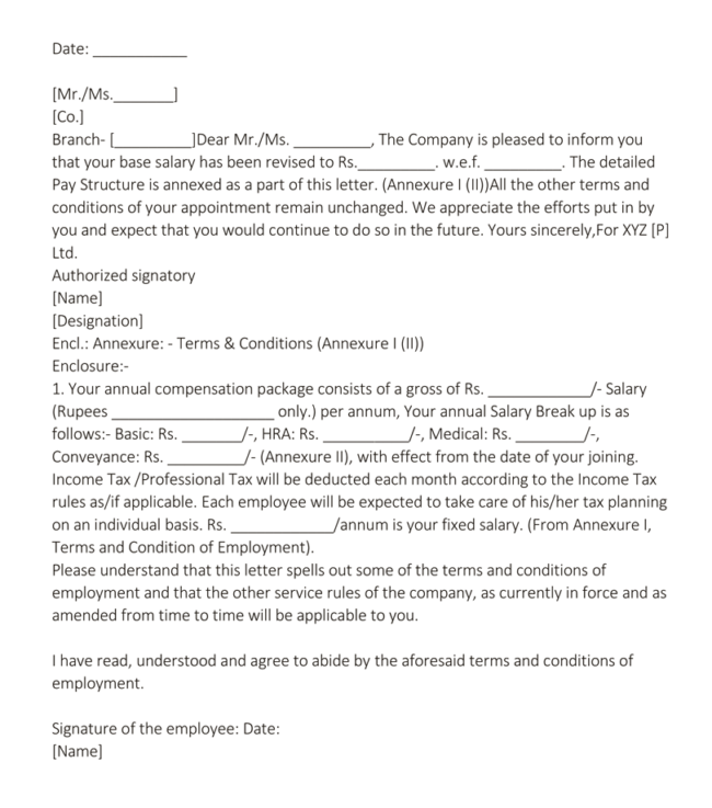 Sample Pay Increase Letter To Employee from www.wordtemplatesonline.net