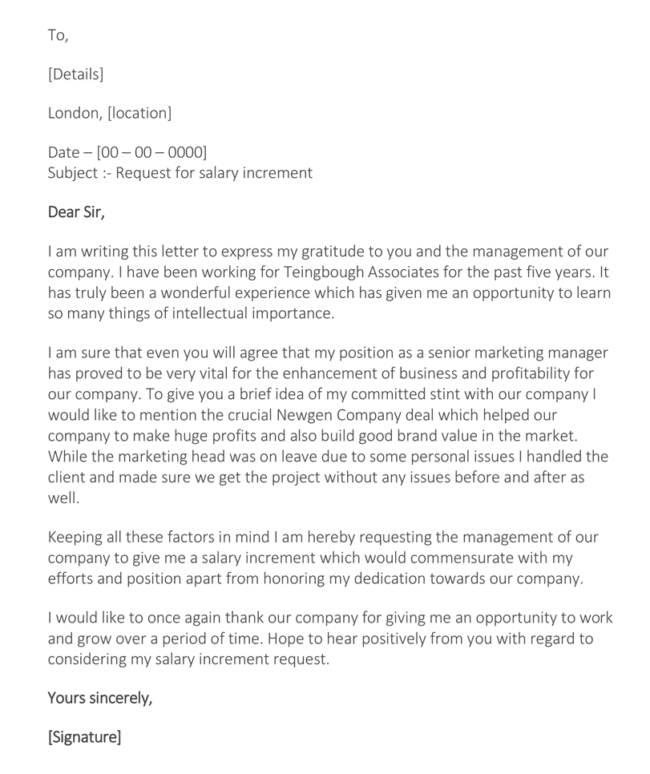 Sample Letter Asking For Pay Raise from www.wordtemplatesonline.net