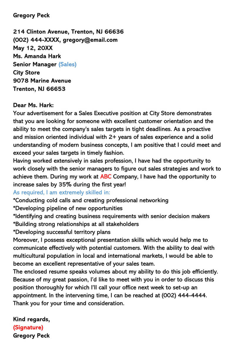 Cover Letter For Sales Executive from www.wordtemplatesonline.net