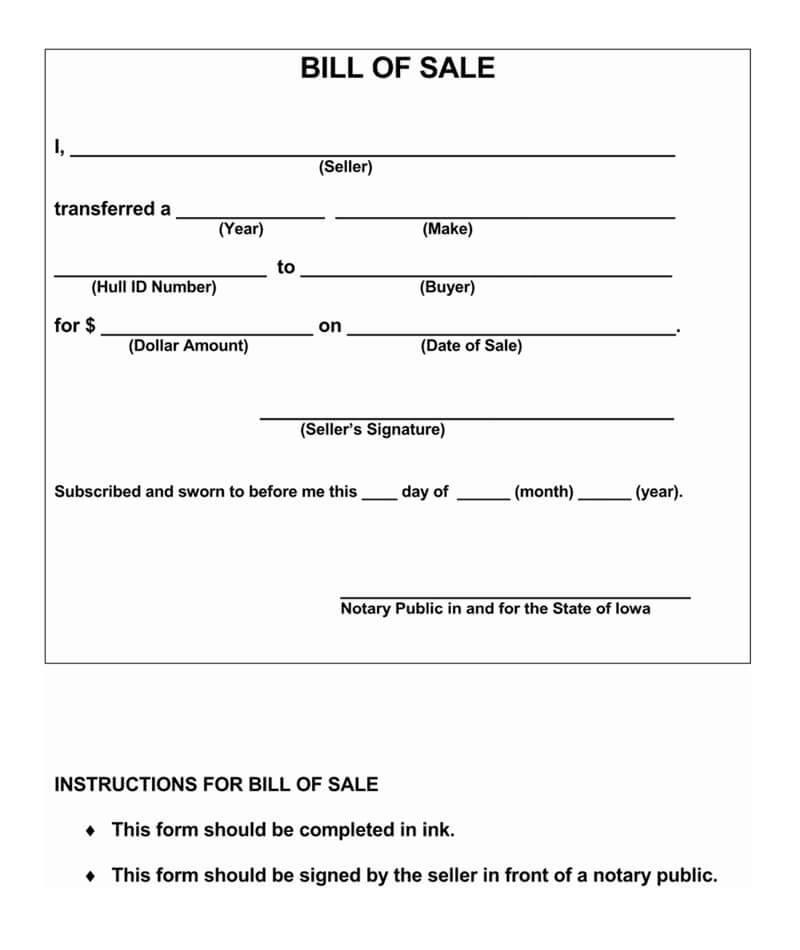 Free Printable Bill Of Sale Form For Atv