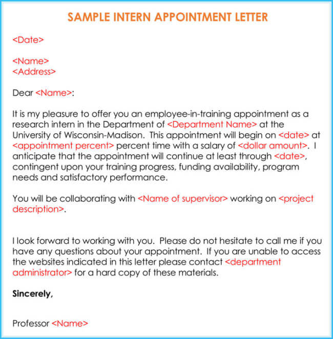 Internship Proposal Letter Sample