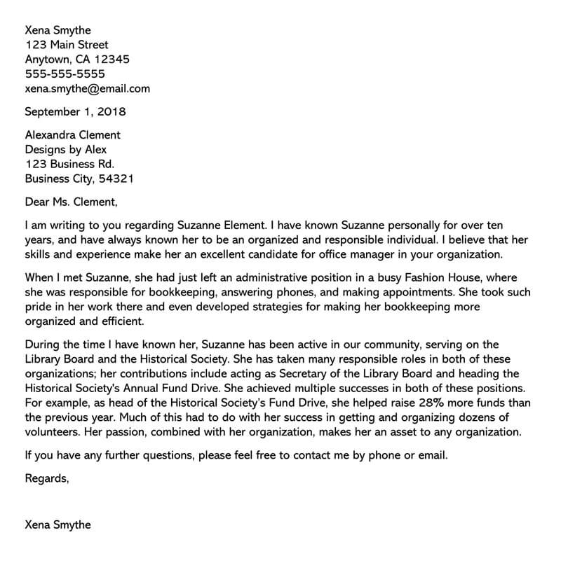 Sample Recommendation Letter for Friend 02