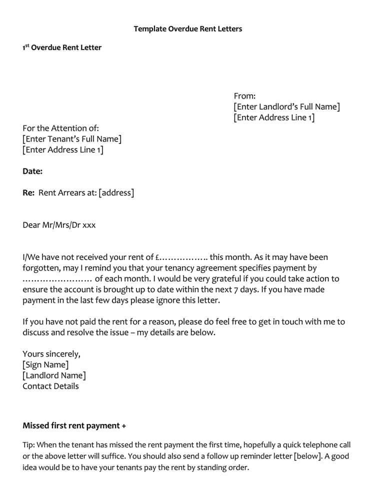 Free Editable Rental Payment Overdue Reminder Letter Template for Word Format