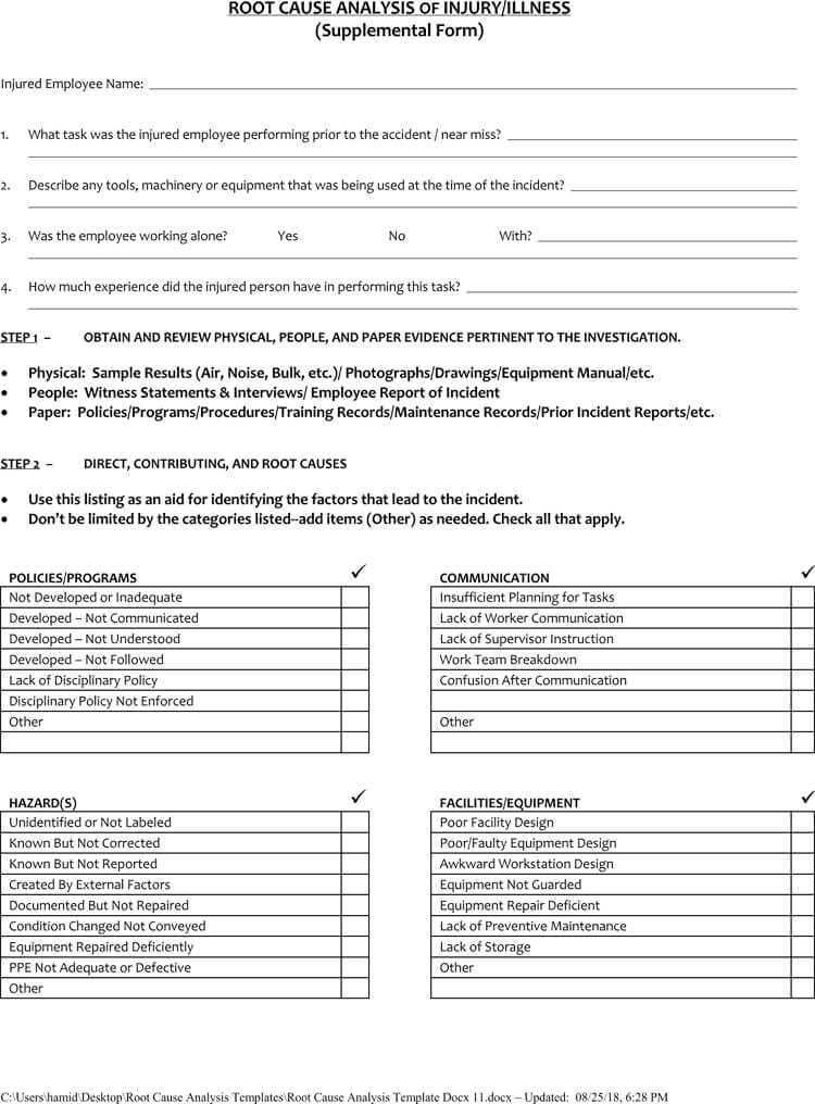 Defect Analysis Template