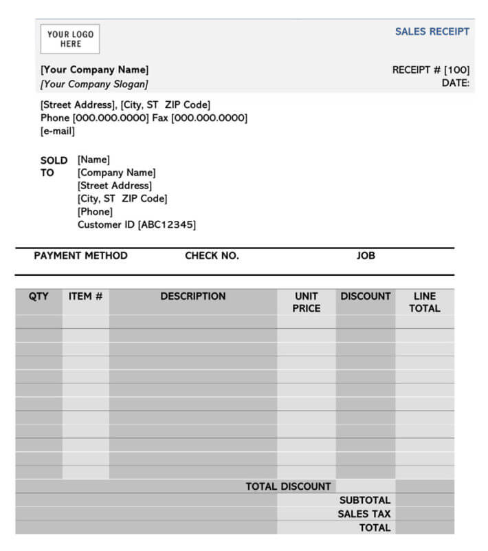 28 Free Sales Receipt Templates (for Word Excel PDF)