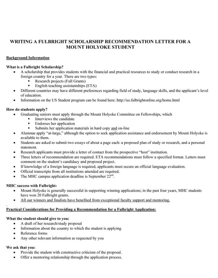 Scholarship Recommendation Letter 20 Sample Letters With Guidelines