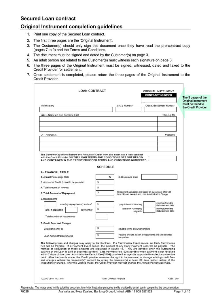 22 Free Loan Agreement Templates & Forms (Word  PDF) Intended For line of credit loan agreement template