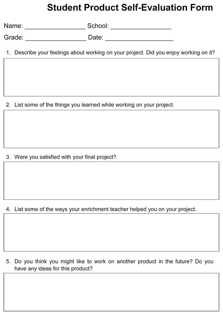Self Evaluation Template with Editable Format 07